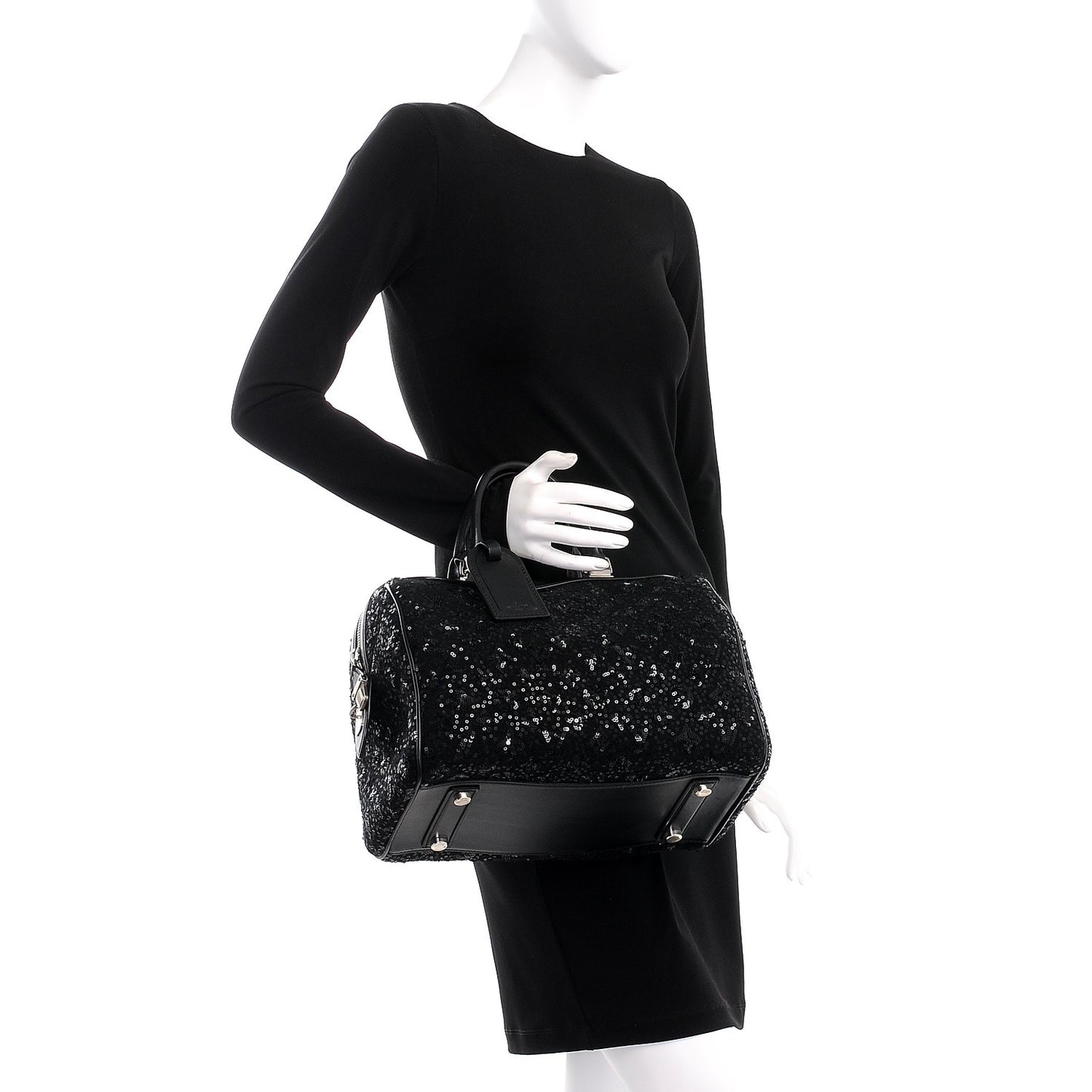 Sequin Monogram Sunshine Express Speedy Black