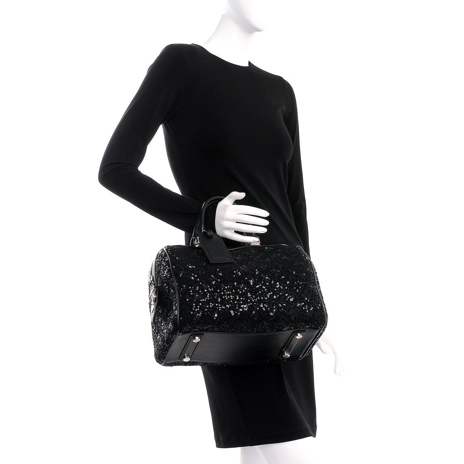 Louis Vuitton Sequin Monogram Sunshine Express Speedy Black 2 of 7