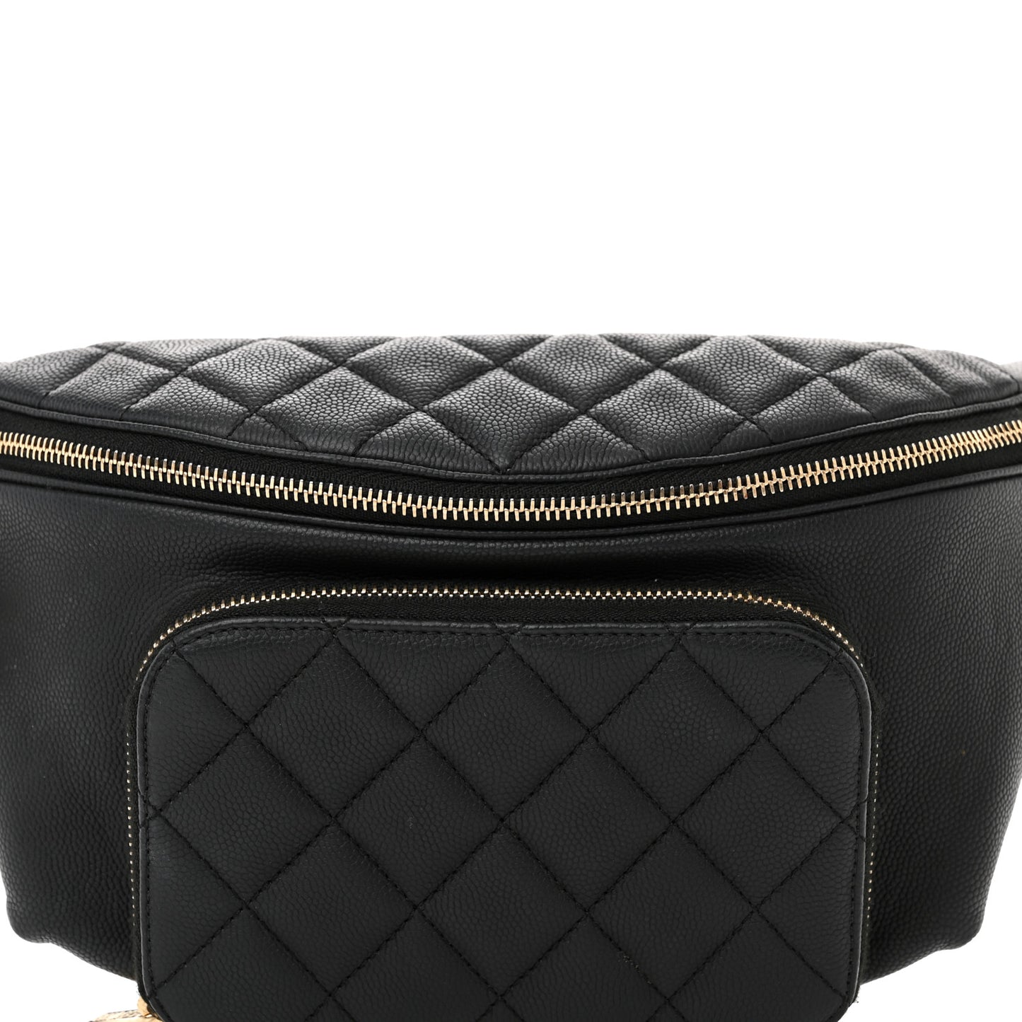 Caviar Quilted Business Affinity Waist Belt Bag Black