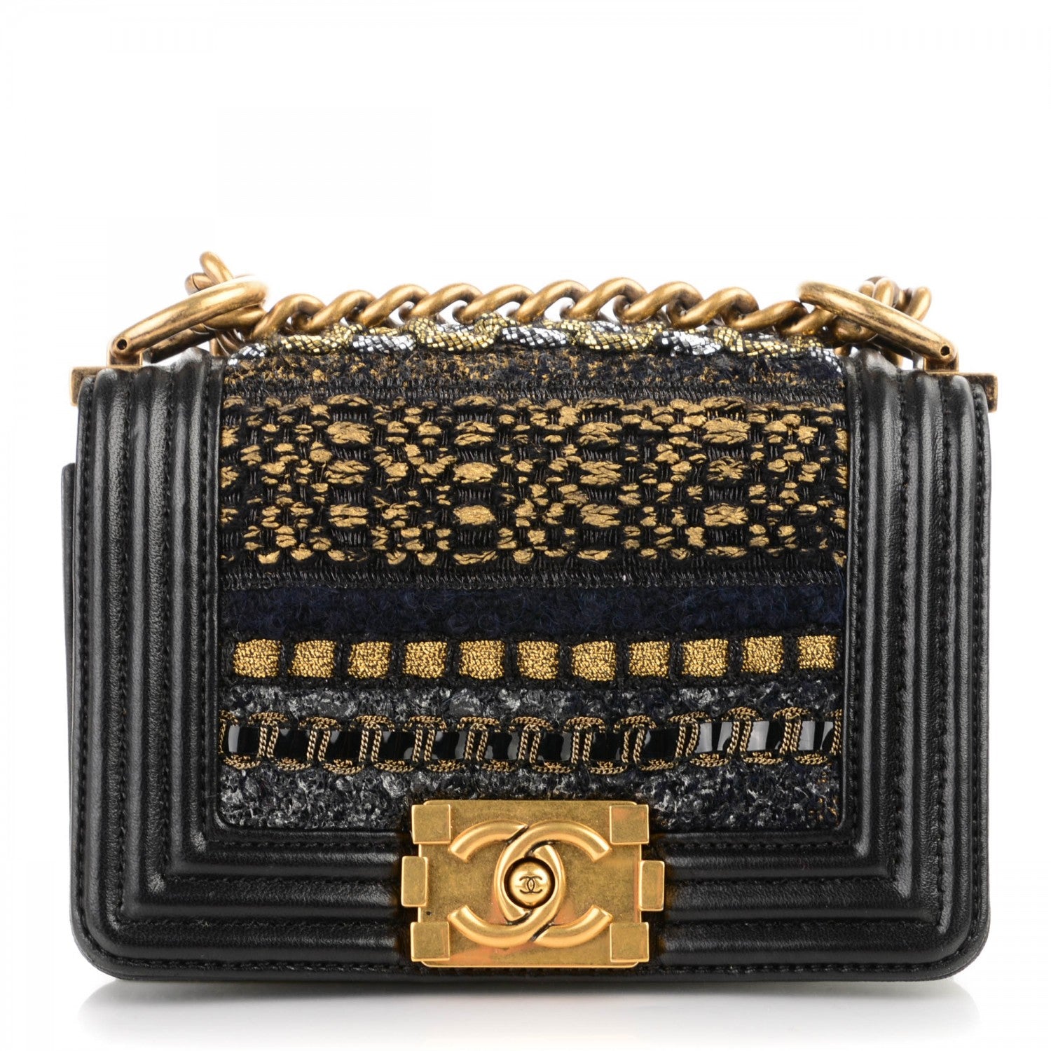 Chanel Lambskin Tweed Mini Boy Flap Black 1 of 6
