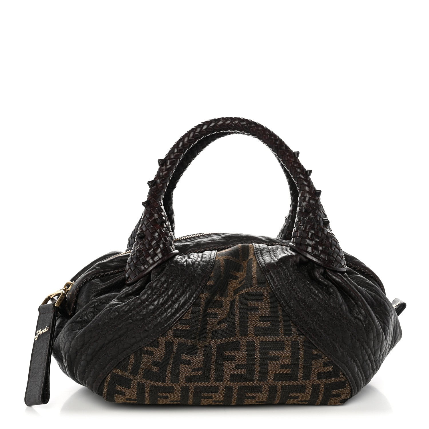 Fendi Zucca Nappa Nuvolata Vitello Tortuga Spy Bowler Tobacco Moro 1 of 10