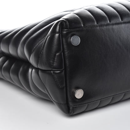 Saint Laurent Calfskin Y Quilted Monogram Large Loulou Shopper Black 9 of 14