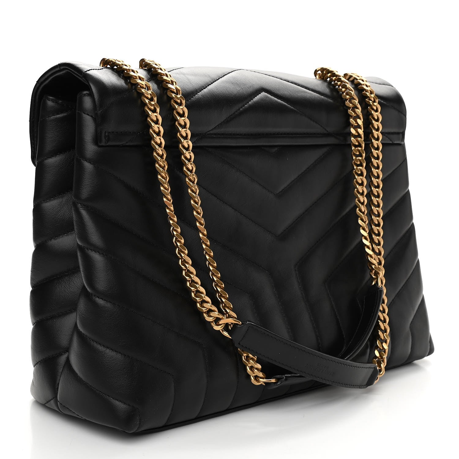 Saint Laurent Calfskin Y Quilted Monogram Medium Loulou Chain Satchel Black 3 of 10
