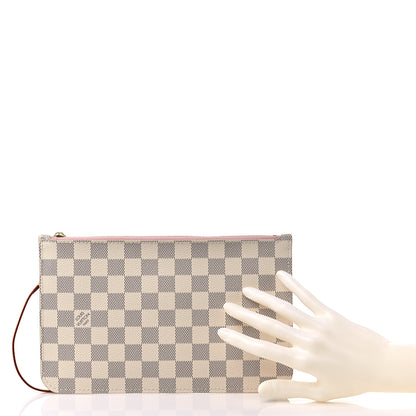 Louis Vuitton Damier Azur Neverfull MM GM Pochette Rose Ballerine 2 of 8