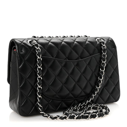 Chanel Lambskin Quilted Medium Double Flap Black Pink 3 of 11