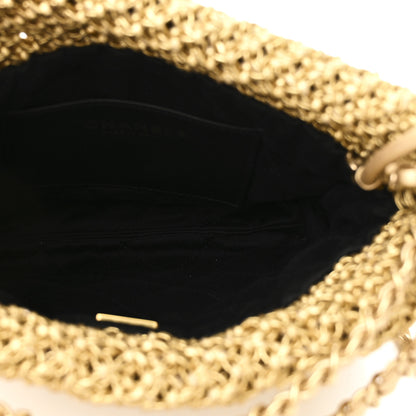 Chanel Metallic Calfskin Macrame Mini Chanel 22 Gold 5 of 10