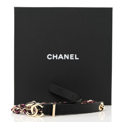 Chanel Calfskin Tweed CC Chain Belt 75 30 Black Pink 10 of 10