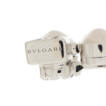 Bulgari 18K White Gold Diamond Lucea 2 Row Drop Clip On Earrings 4 of 5