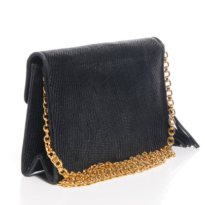 Chanel Woven Raffia Tassel Mini Flap Black 3 of 9