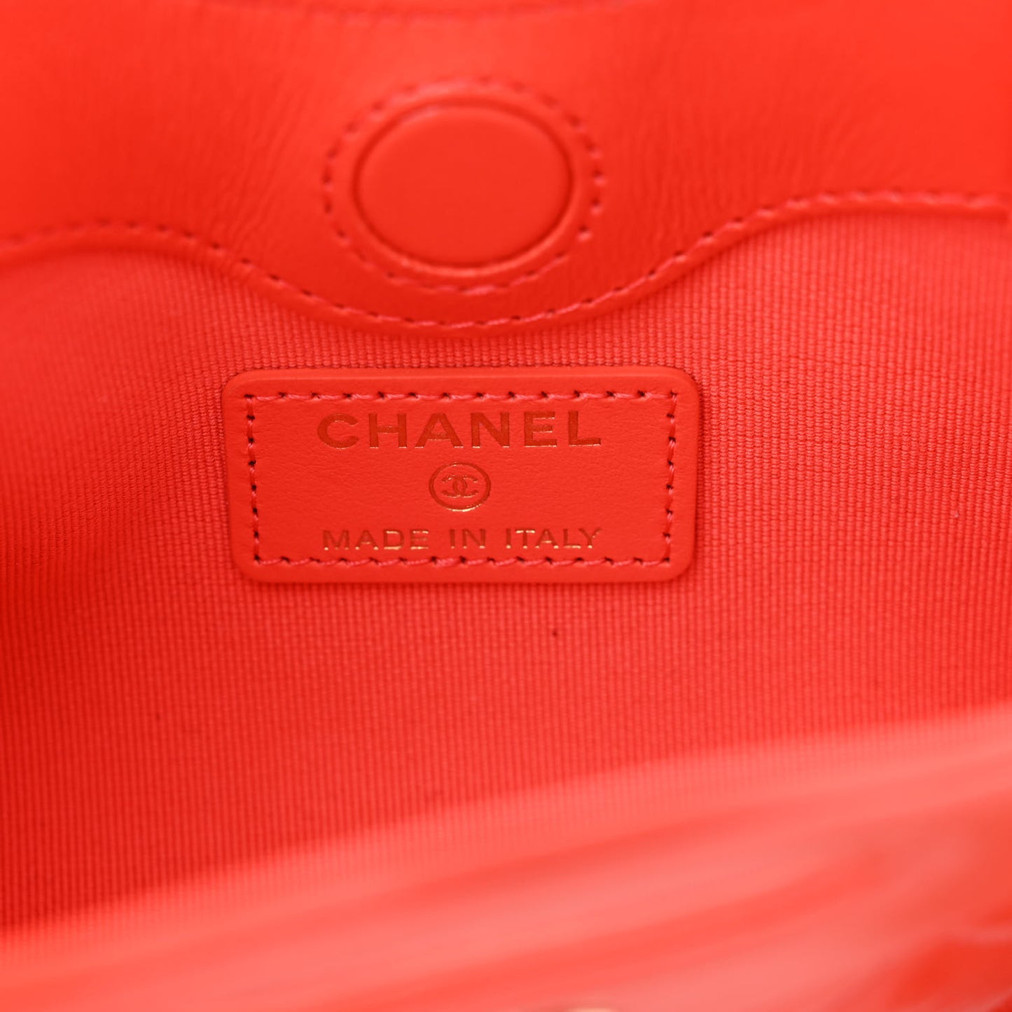 Shiny Lambskin Quilted Micro 31 Clutch With Chain Red