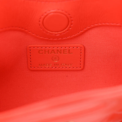 Chanel Shiny Lambskin Quilted Micro 31 Clutch With Chain Red 6 of 10