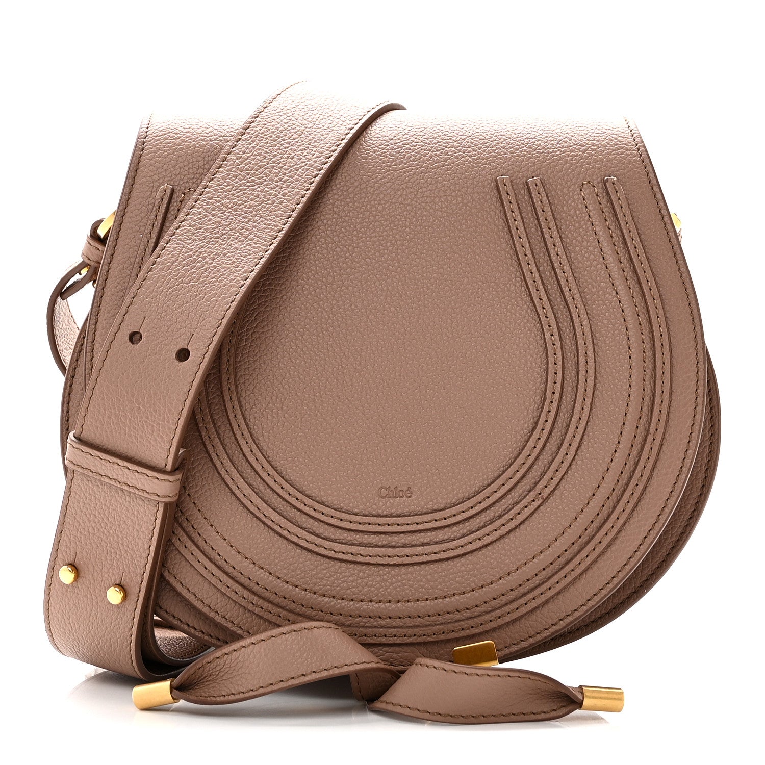 Chloe Grained Calfskin Marcie Saddle Bag Woodrose 1 of 9