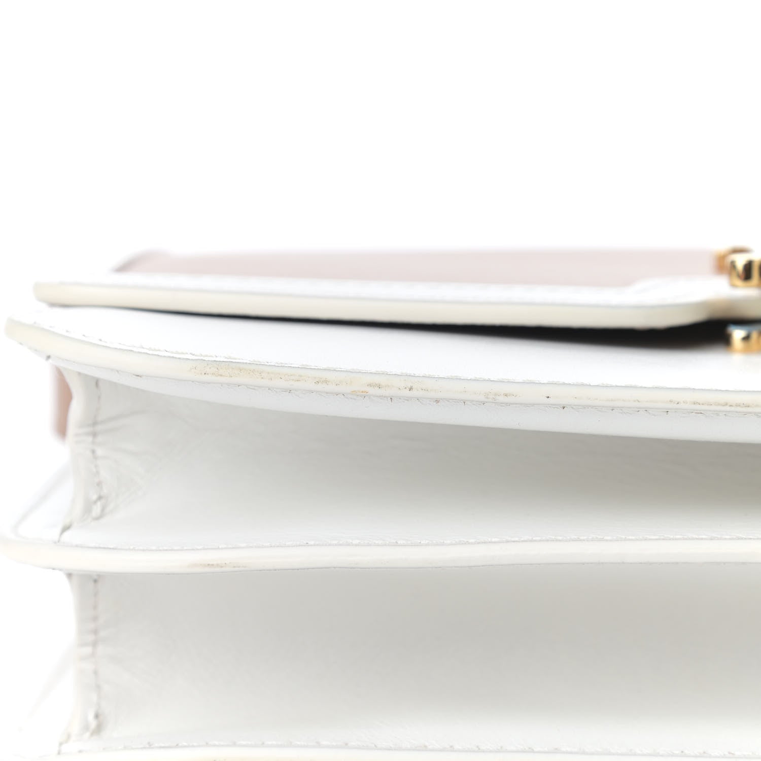 Burberry Smooth Calfskin Monogram Medium TB Bag Chalk White Camel 8 of 13