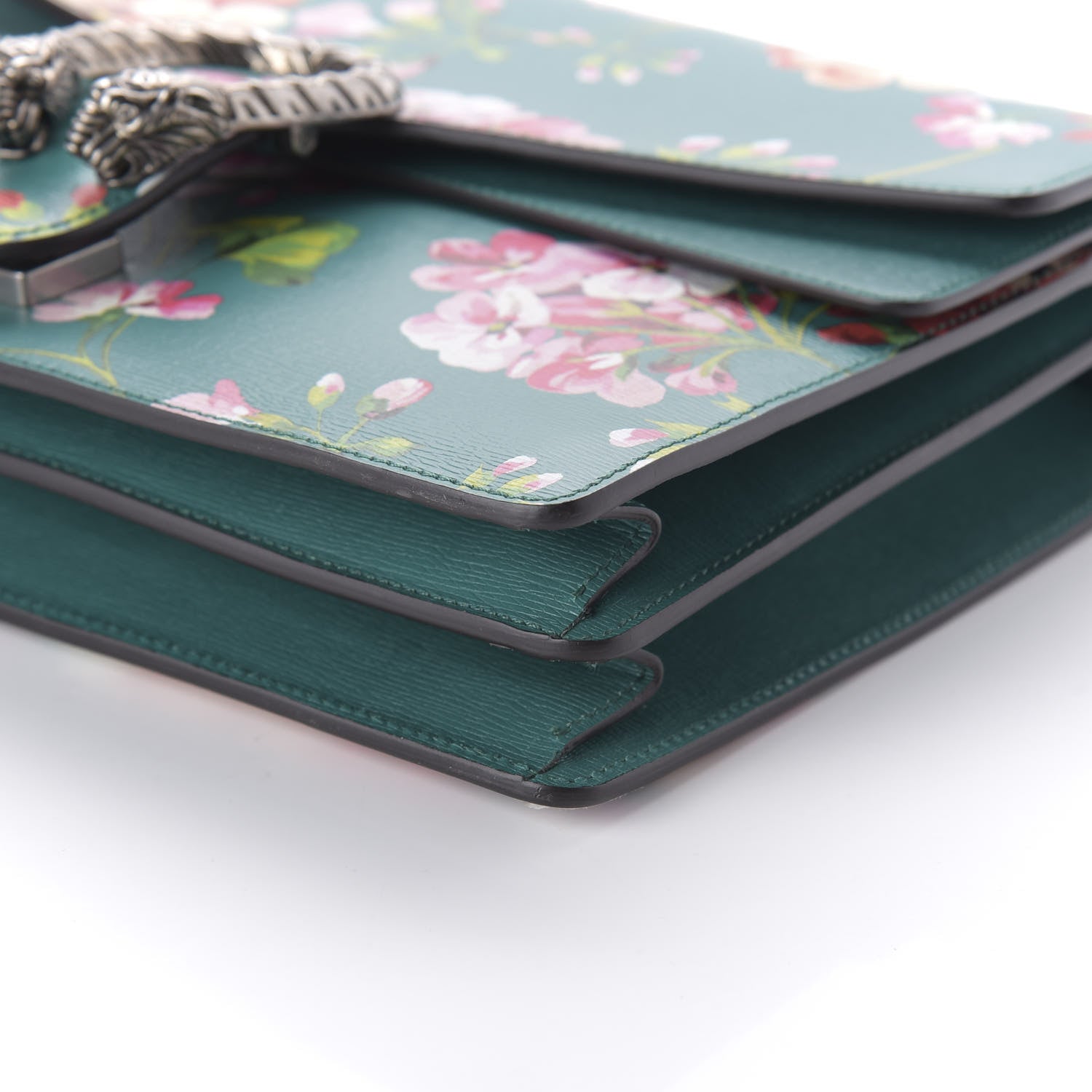 Gucci Calfskin Blooms Print Medium Dionysus Shoulder Bag Bright Emerald Multicolor 7 of 10
