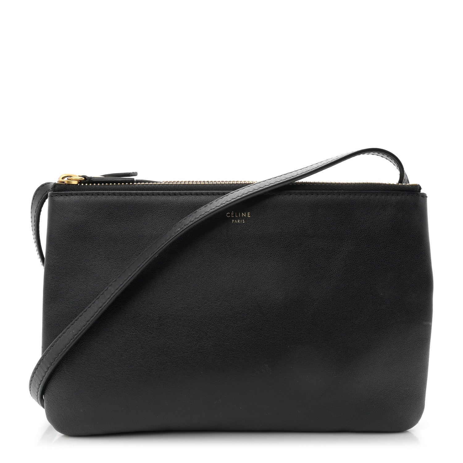 Celine Lambskin Small Trio Crossbody Bag Black 1 of 12