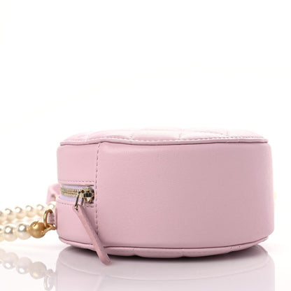 Chanel Calfskin Quilted Pearl Round Clutch With Chain Light Pink 4 of 10