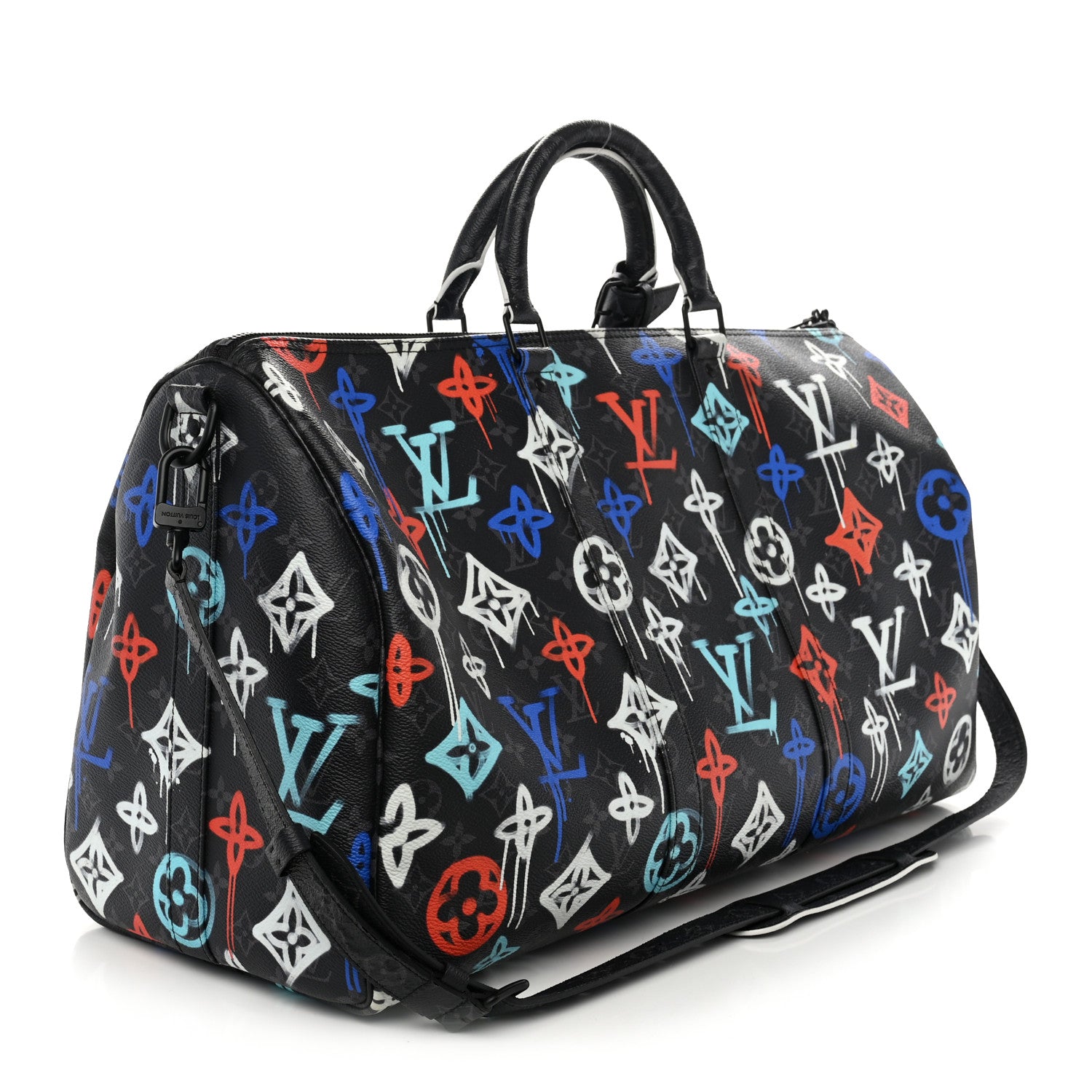 Louis Vuitton Monogram Eclipse LV Graffiti Keepall Bandouliere 50 Multicolor 2 of 8