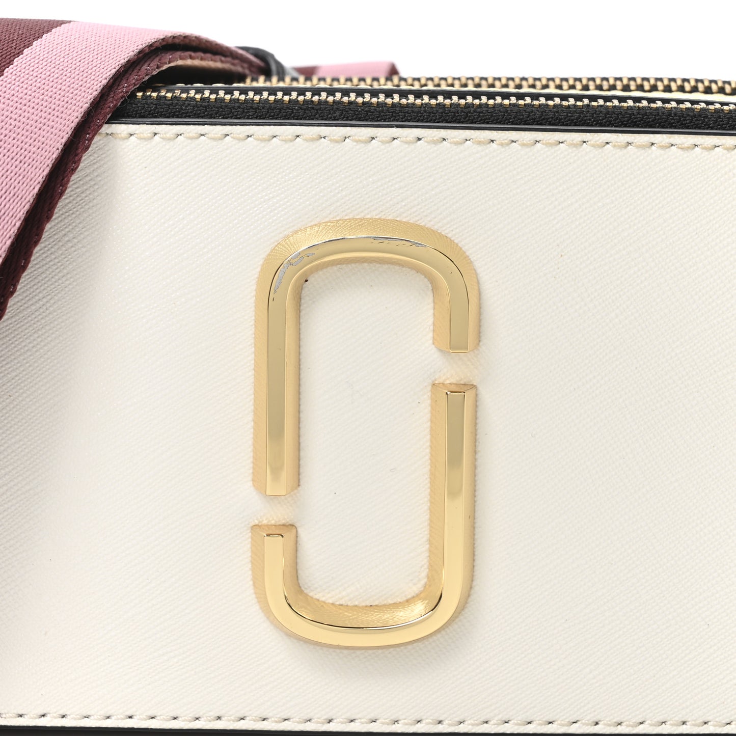 Saffiano Small Snapshot Camera Bag White Pink