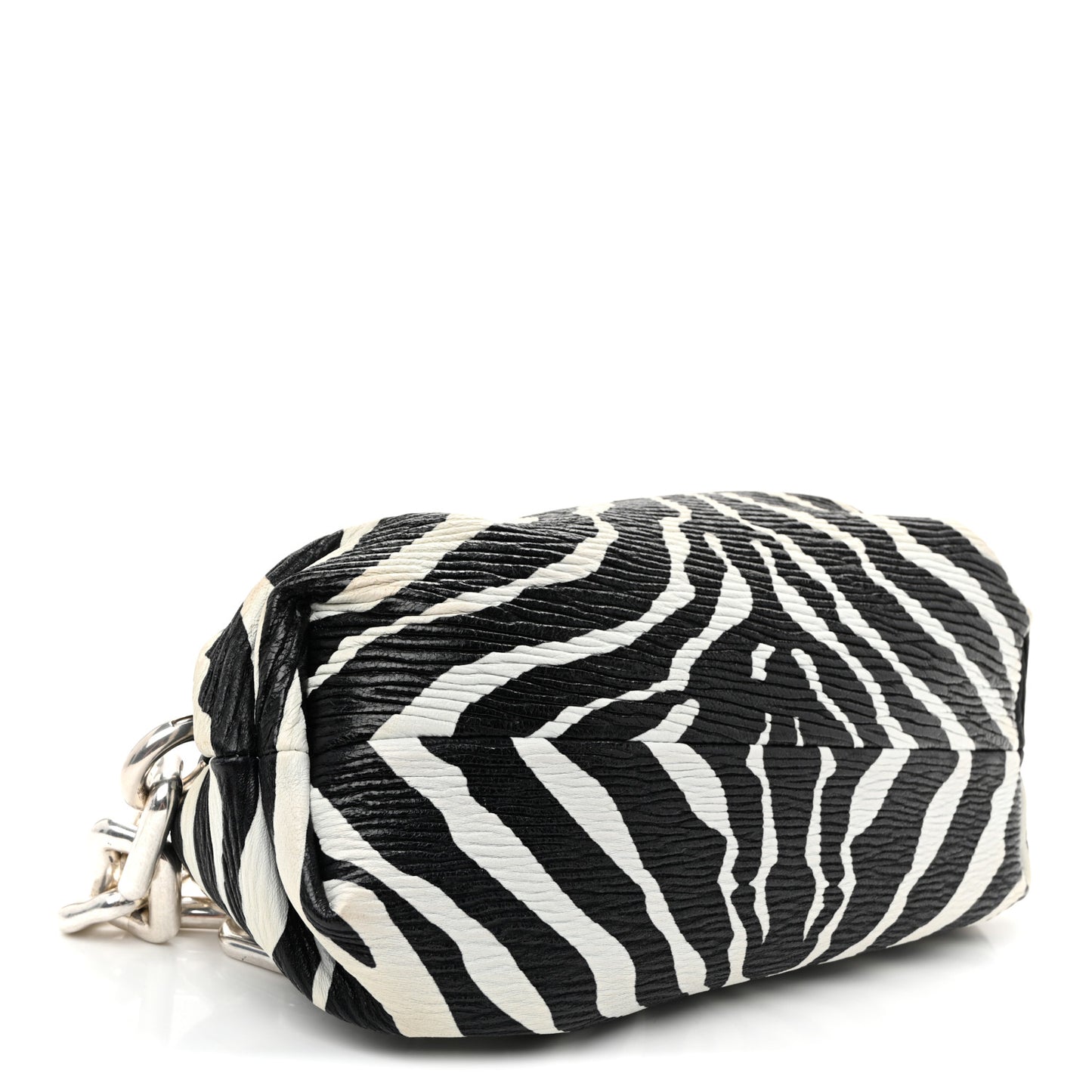 Nappa Zebra Print The Pouch Chain White Black
