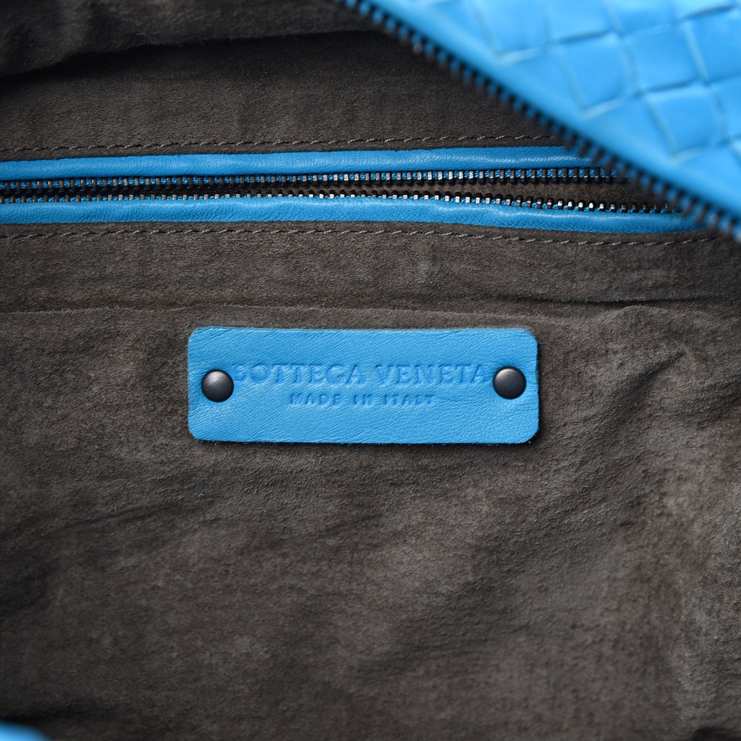 Nappa Intrecciato Cube Messenger Turquoise