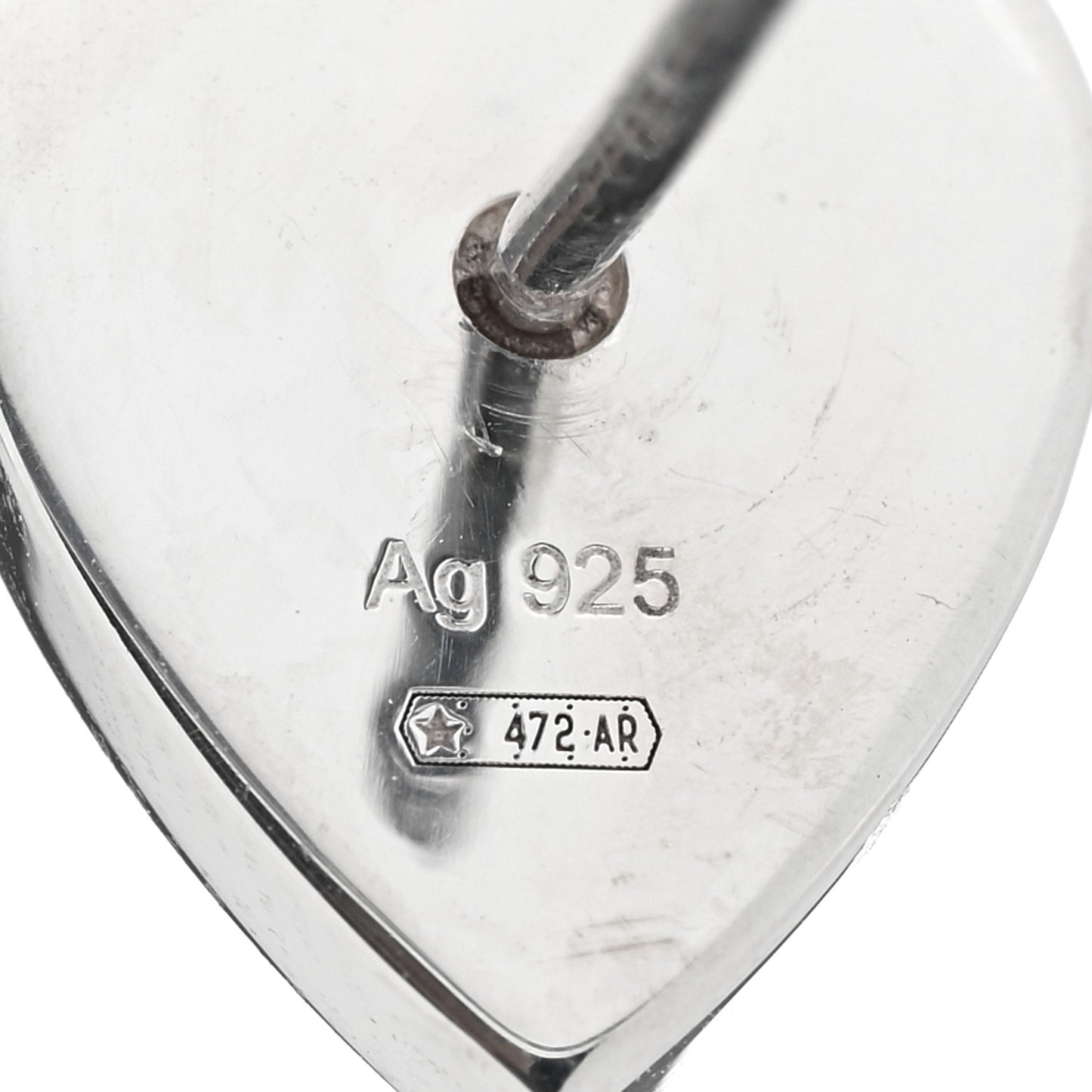 Sterling Silver Trademark Heart Stud Earrings