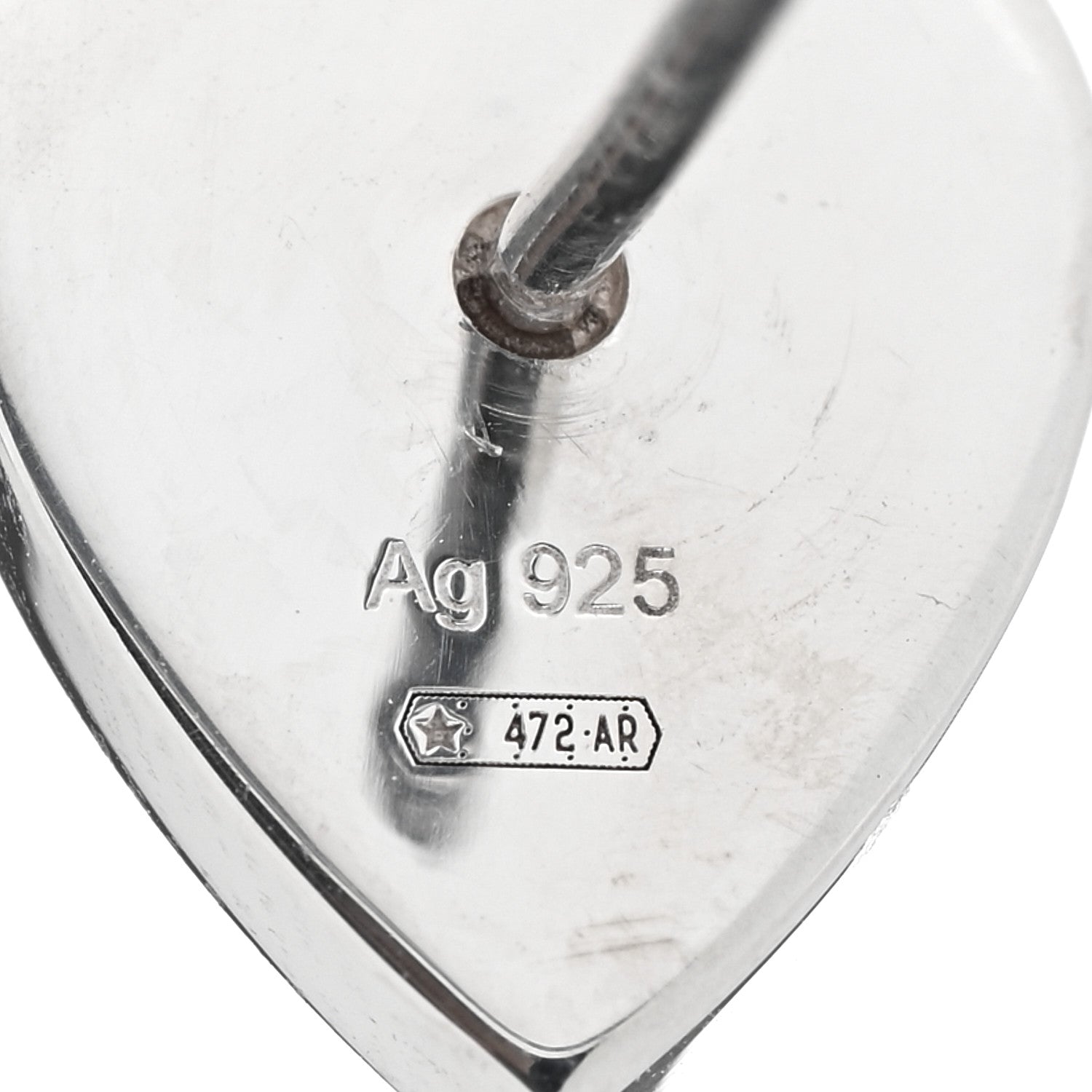 Gucci Sterling Silver Trademark Heart Stud Earrings 4 of 4