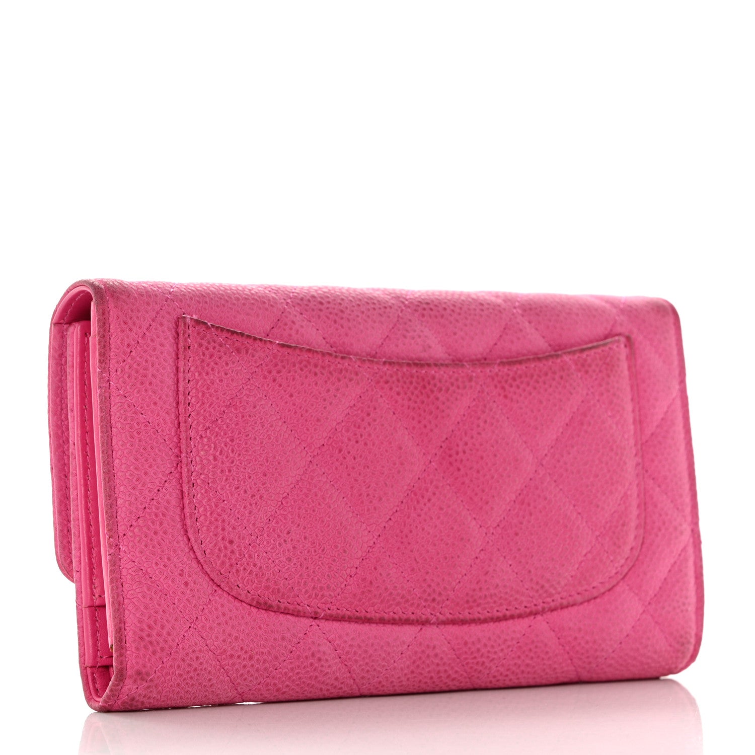 Chanel Iridescent Caviar Quilted Long Flap Wallet Dark Pink 3 of 14