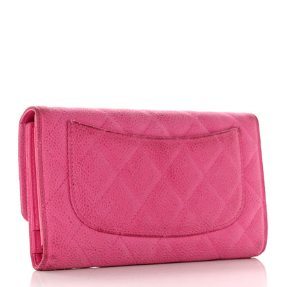 Chanel Iridescent Caviar Quilted Long Flap Wallet Dark Pink 3 of 14
