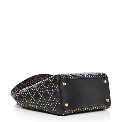 Christian Dior Calfskin Cannage Studded Medium Supple Lady Dior Black 4 of 11