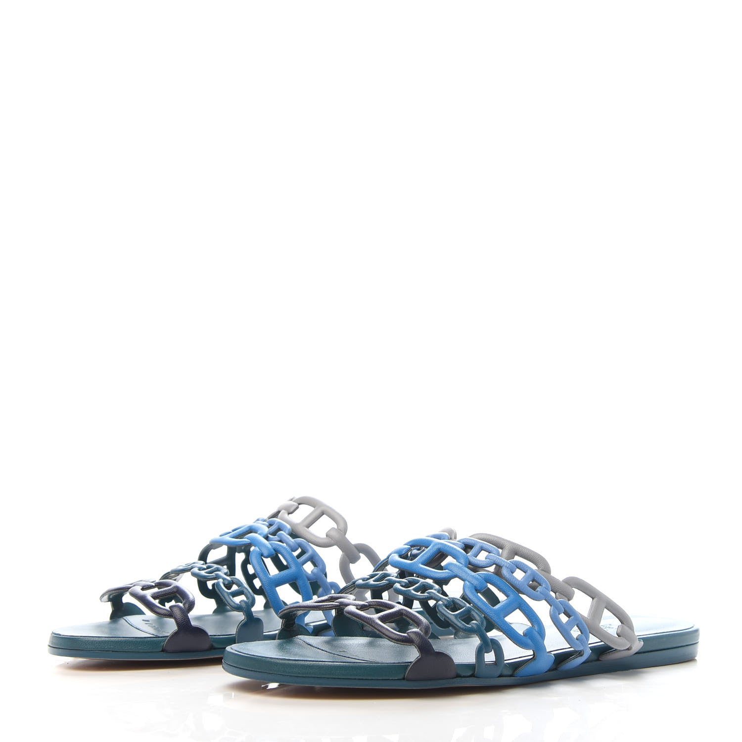 Hermes Nappa Thalassa Sandals 36 Multicolor Bleu Velvet 3 of 8