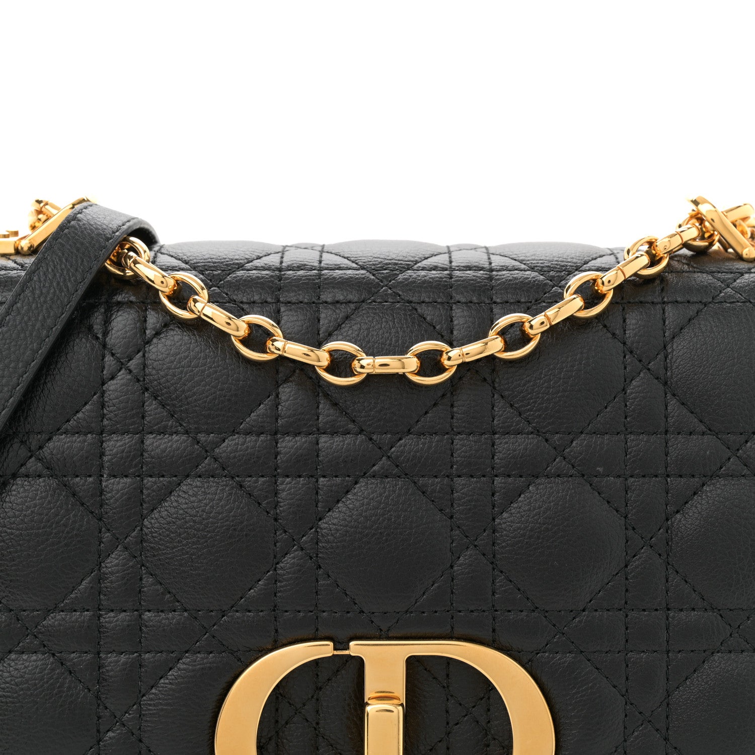 Christian Dior Calfskin Cannage Medium Caro Bag Black 8 of 12