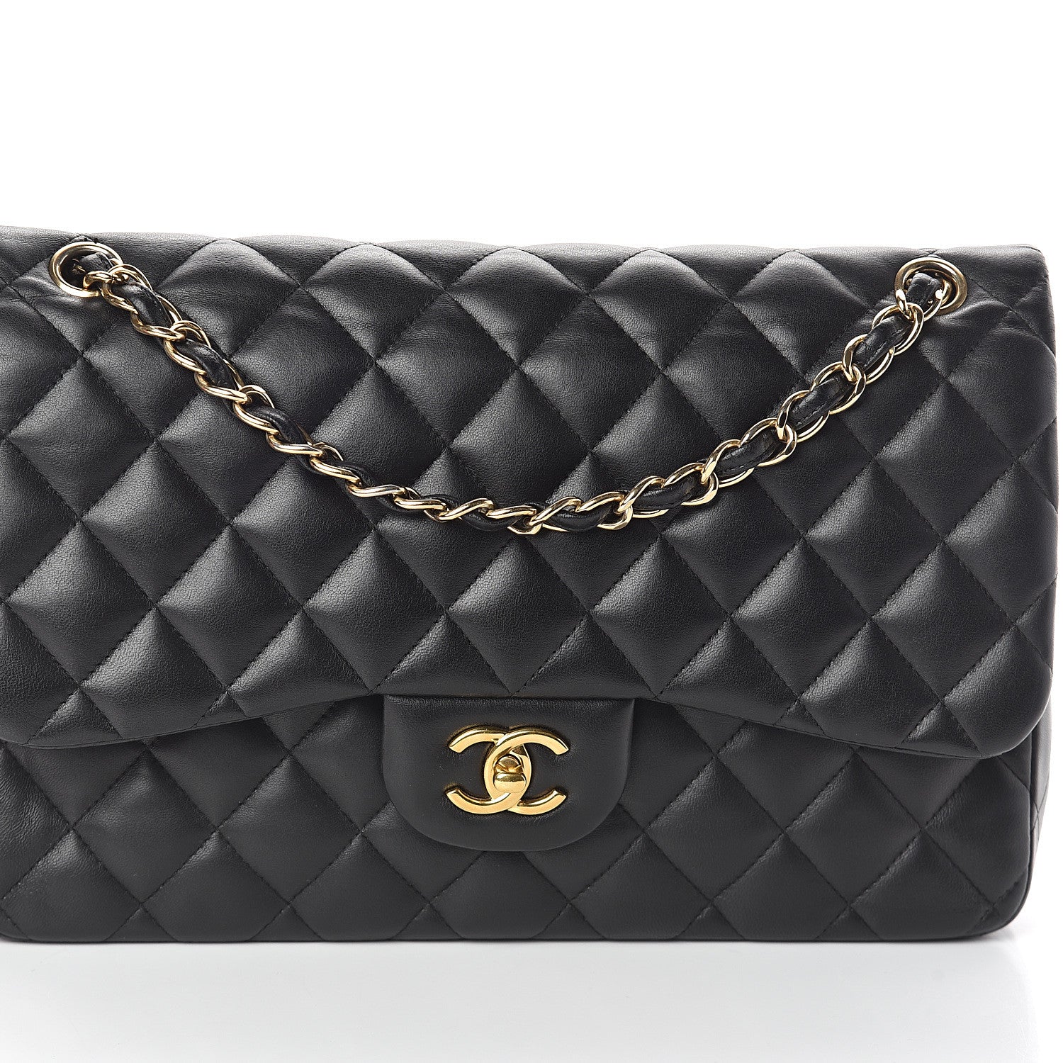 Chanel Lambskin Quilted Jumbo Double Flap Black 9 of 9