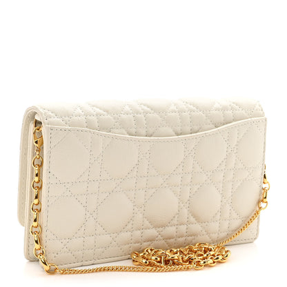 Christian Dior Supple Calfskin Caro Pouch with Chain Latte 3 of 10