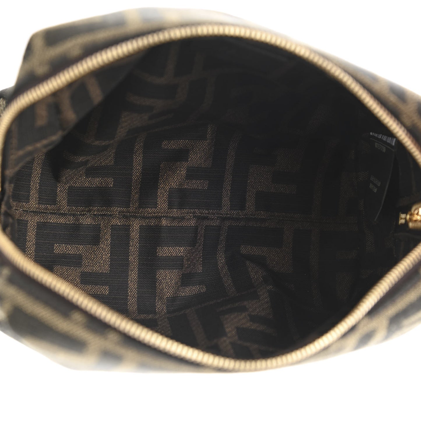 Fabric Jacquard FF 1974 Small Trapezoid Beauty Pouch Tobacco Moro Black