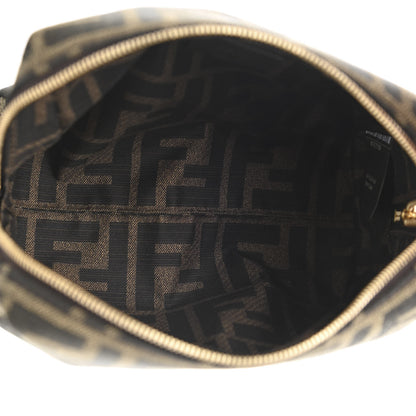Fendi Fabric Jacquard FF 1974 Small Trapezoid Beauty Pouch Tobacco Moro Black 5 of 8