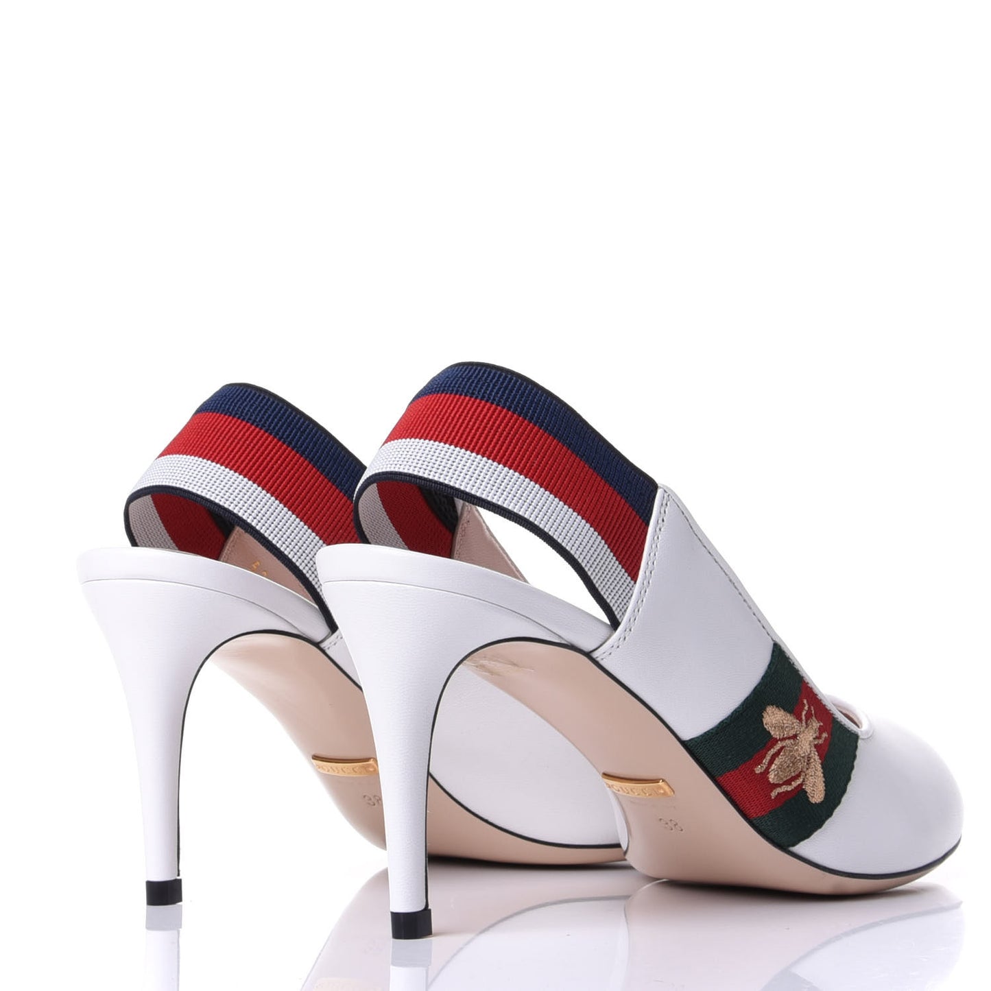 Malaga Kid Web Sylvie Mid Heel Slingback Pumps 38 White