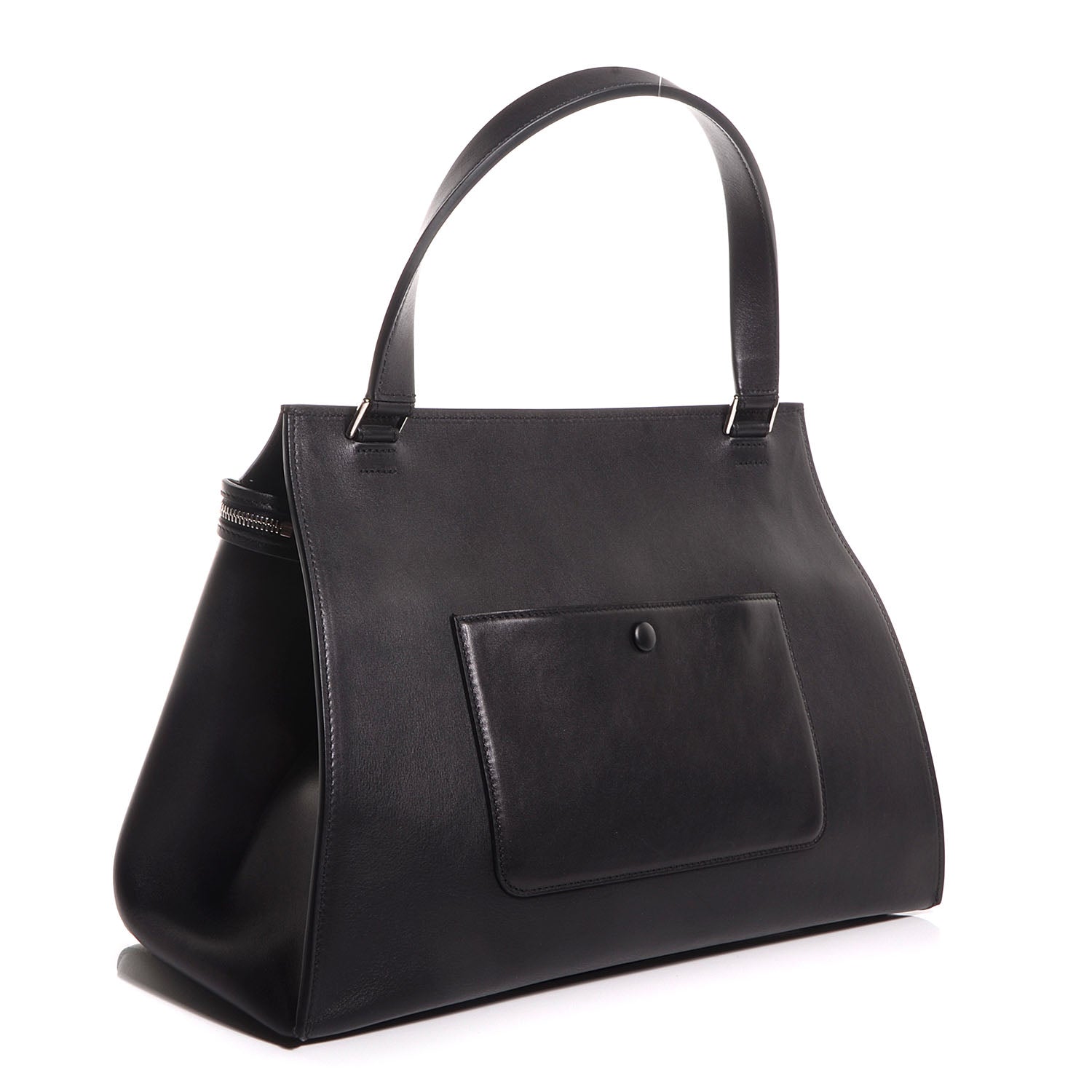 Celine Textured Calfskin Large Edge Shoulder Bag Black 3 of 9