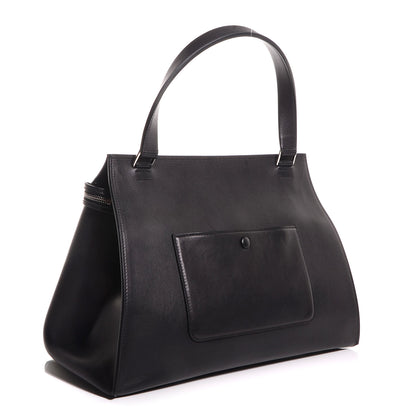 Celine Textured Calfskin Large Edge Shoulder Bag Black 3 of 9