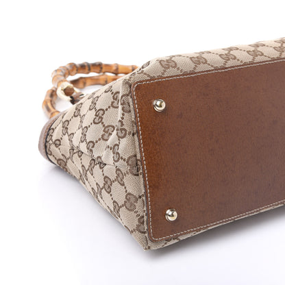 Gucci Monogram Bamboo Handle Bag Brown 5 of 10