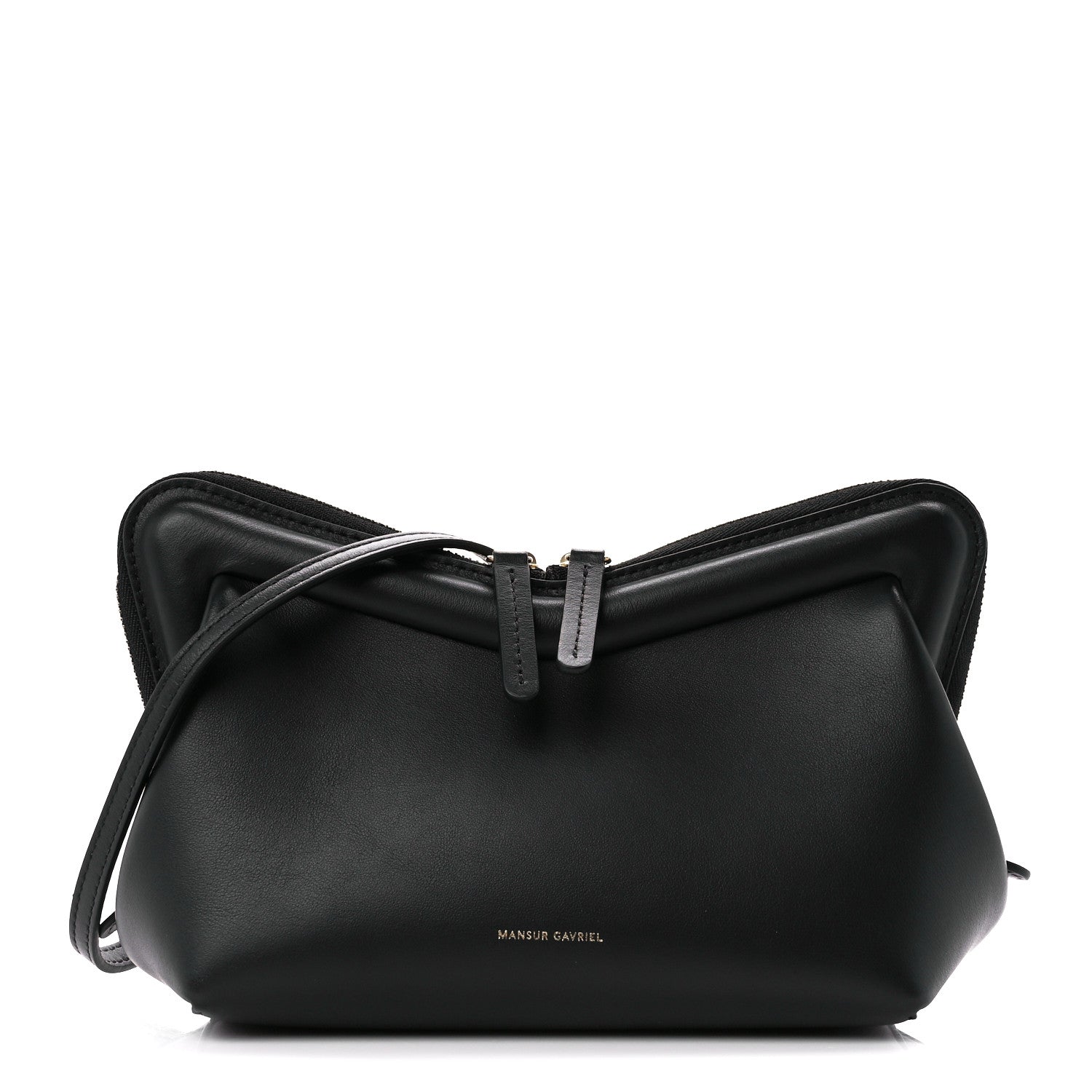 Mansur Gavriel Smooth Calfskin Mini M Frame Crossbody Bag Black 1 of 11