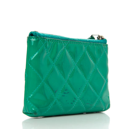 Chanel Patent Quilted Key Holder Case Green 2 of 12
