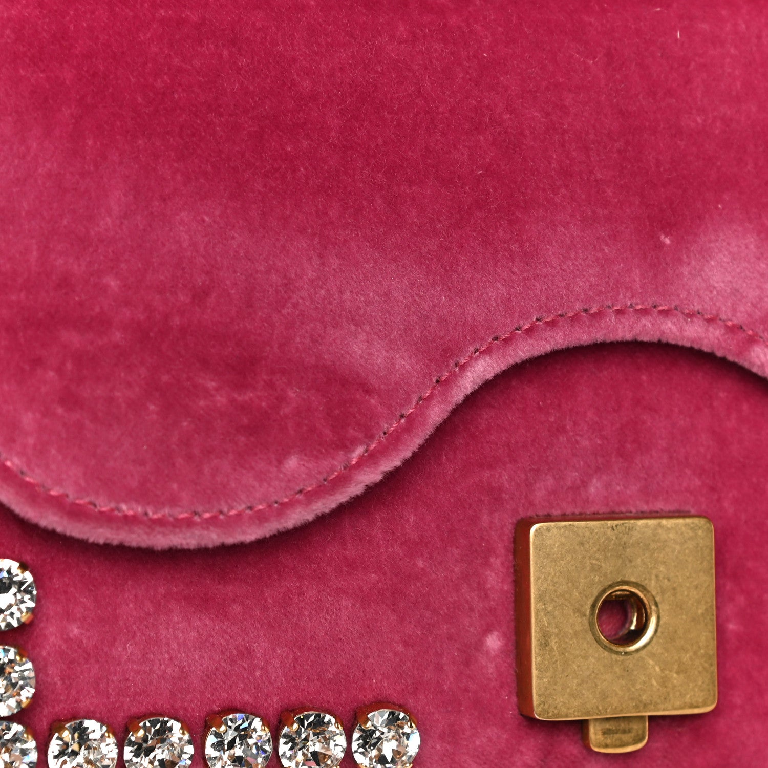 Gucci Velvet Crystal Mini Bee Broadway Shoulder Bag Light Raspberry Rose 15 of 27