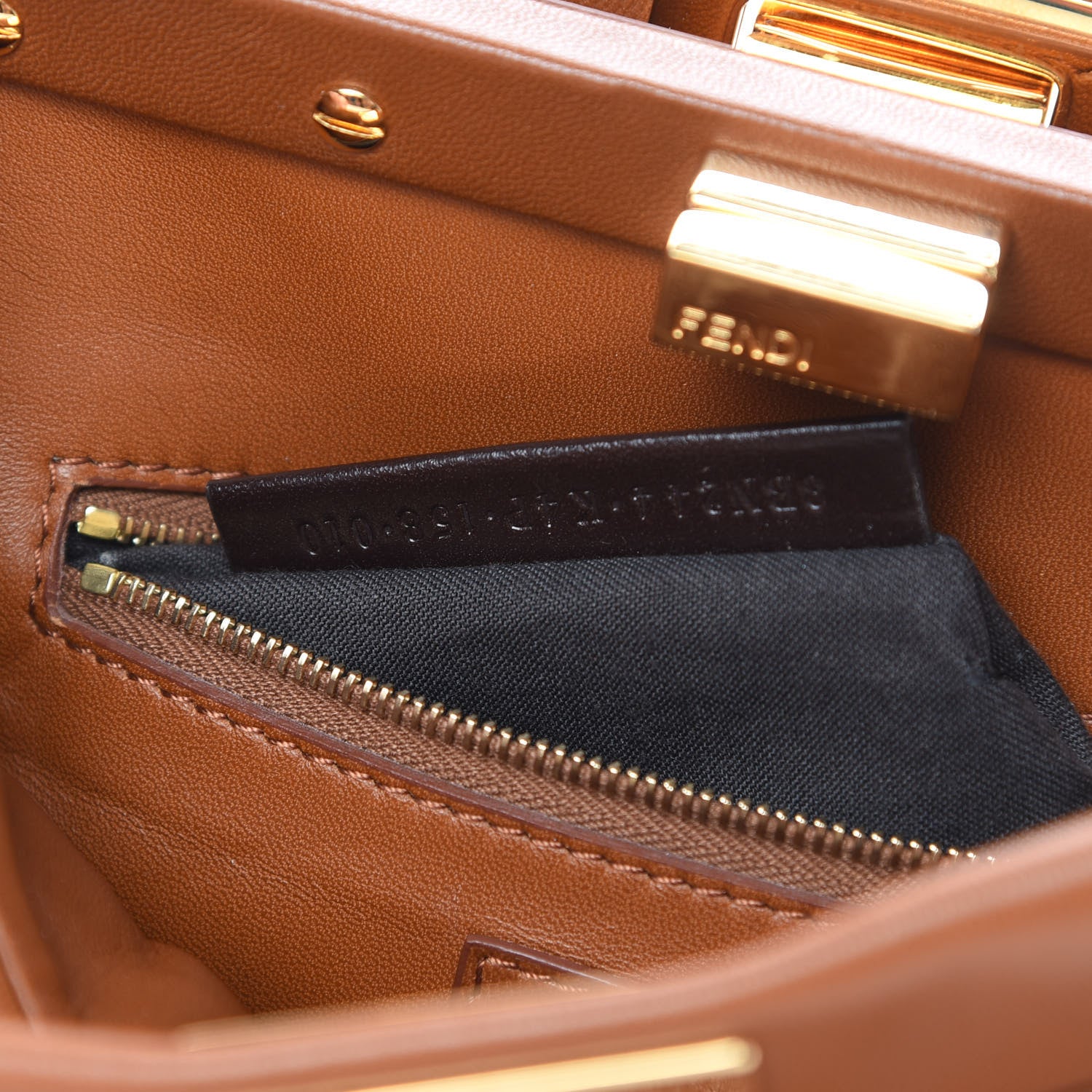 Fendi Nappa Mini Peekaboo Iconic Satchel Corteccia 8 of 15