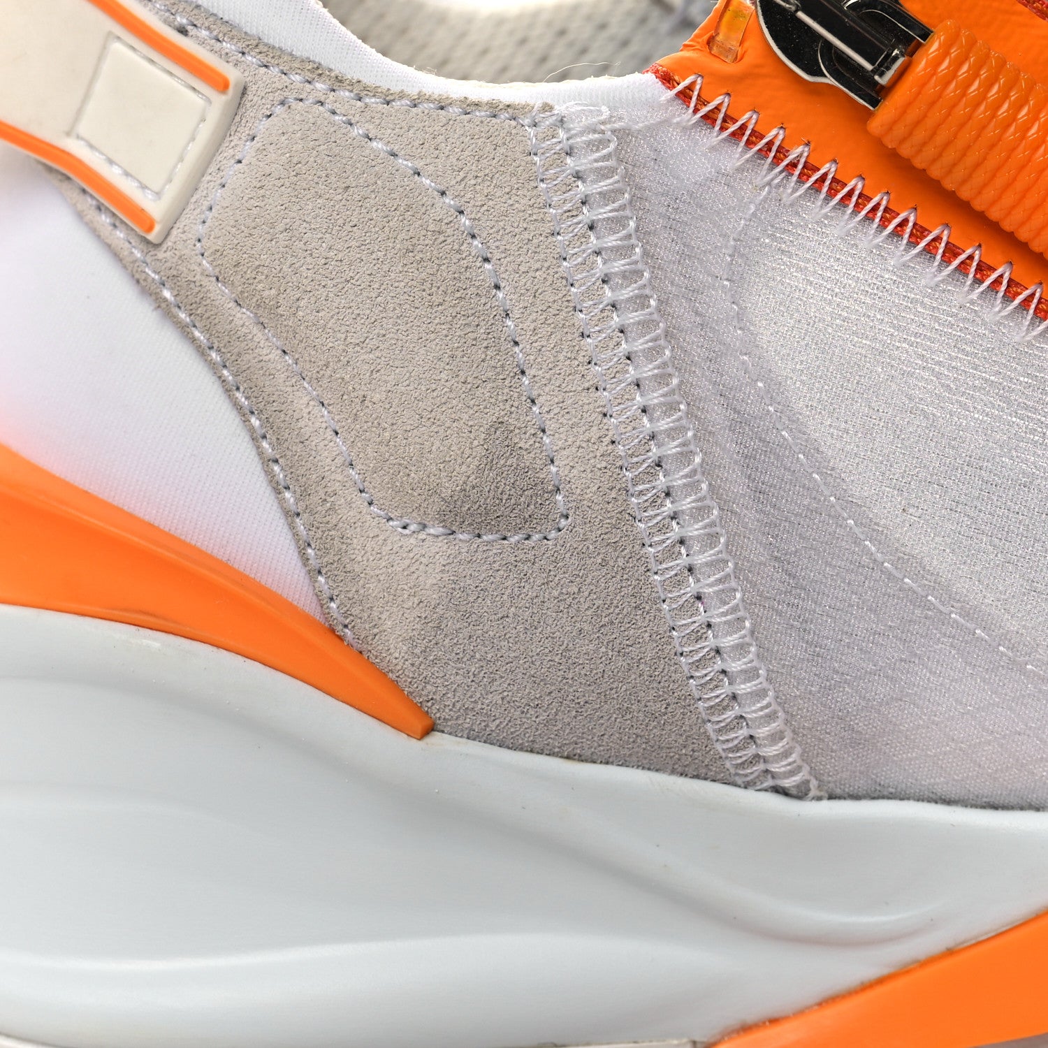 Fendi Nylon Suede Transparent Fendi Flow Low Top Sneakers 36 White Orange 11 of 12