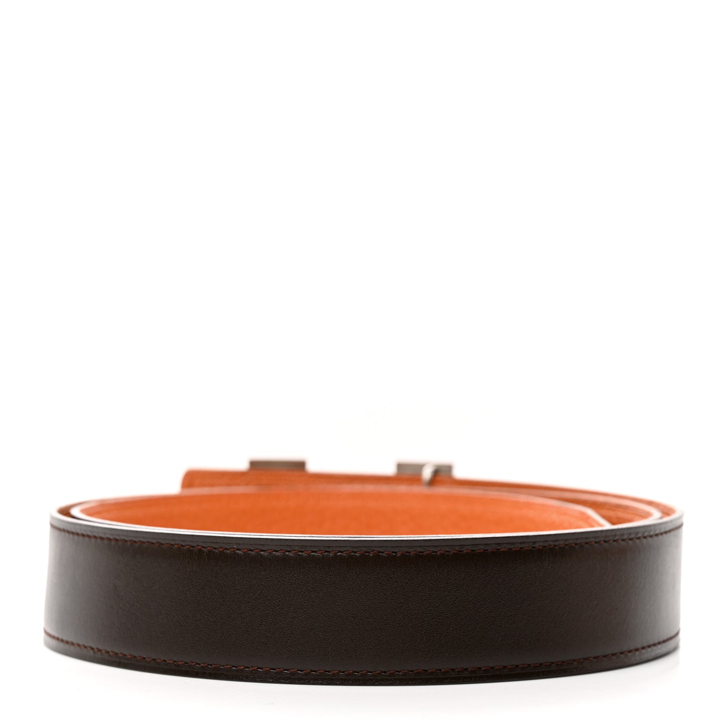 Togo Box 32mm H Belt 85 34 Orange Chocolate