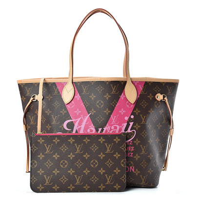 Louis Vuitton Monogram Hawaii V Neverfull MM Hot Pink 1 of 11