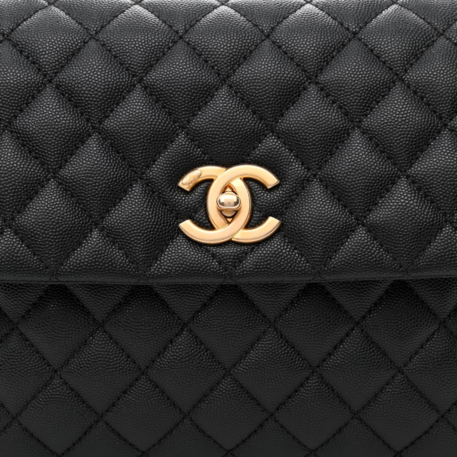 Chanel Caviar Quilted Medium Coco Handle Flap Black 7 of 10