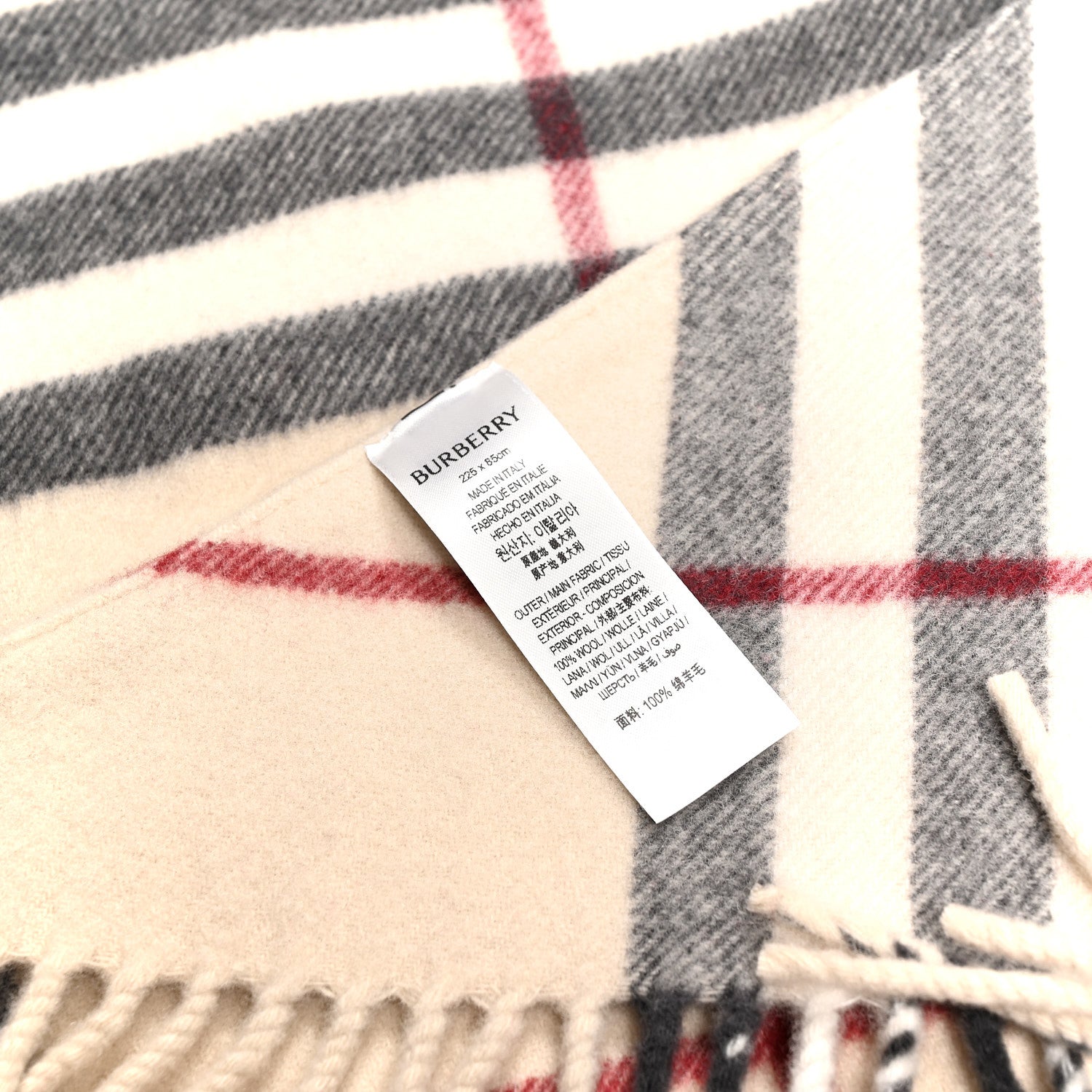 Burberry Wool Giant Check Cape Scarf Ivory 3 of 3
