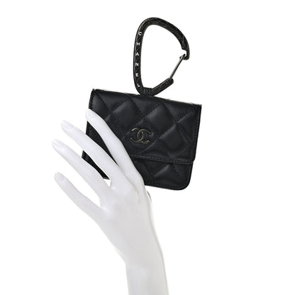 Chanel Lambskin Quilted CC Hook Card Holder So Black 2 of 8