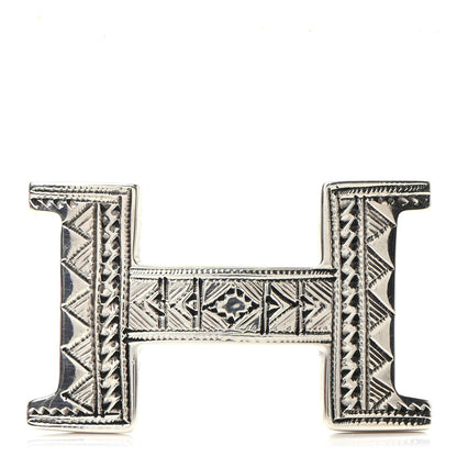 Hermes Sterling Silver Touareg 24mm H Belt Buckle 1 of 4